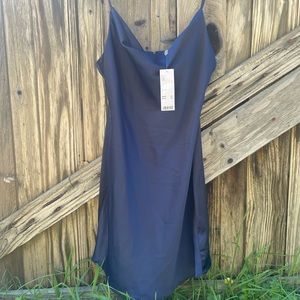UO navy satin mini dress size Large